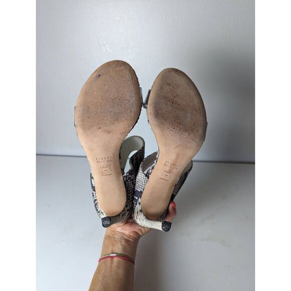 STUART WEITZMAN Myslide Snake-Embossed Mule Sandals Size 9M - Picture 6 of 6